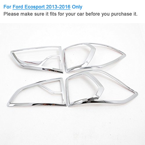 Tail Light Lamp Cover Decoration Trim Cover Bezel For Ford Ecosport 2013 2014 2015 2016 ABS Chrome 4PCS/SET