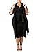 LALAGEN Women's Plus Size Long Sleeve Peplum Tie Neck Bodycon Pencil Midi Dress