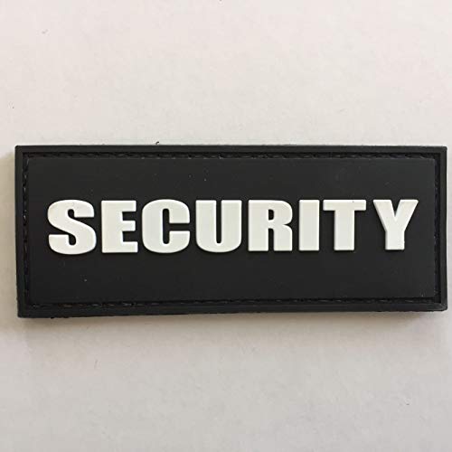 uuKen Security Tab Black and White Lettering Tactical PVC Patch with Hook Fastener Backing - Thumbnail 3