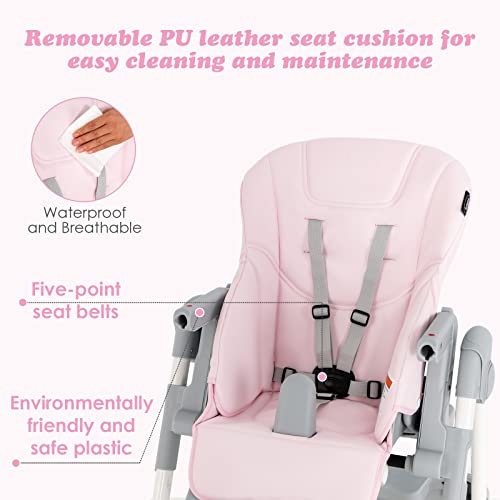 INFANS High Chair for Babies & Toddlers, Foldable Highchair with