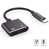 T-CORE iPhone 7 Adapter, 2 in 1 Lightning Adapter Charging and Music Headphone SplitterÂ for iPhone 7 / 7 Plus, iPhone 8 / 8 Plus, iPhone X(Black)