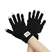Fakeface Knitted Wool Touch Screen Texting Gloves for All Touchscreen Electronic Devices for Women/Ladies/Girls; Great Gift for Christmas/Birthday/New Year (Black)