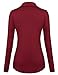 Ninedaily Womens Business Tops Lapel V Neck Slimming Long Sleeve Office Blouse Wine