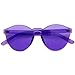 WearMe Pro Colorful One Piece Transparent Round Sunglasses | Fun Rimless Glasses for Women and Men | Retro Festival Sunnies