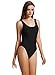 zeraca Women's Plus size High Cut Backless One Piece Bathing Suits Swimsuits XLarge Black