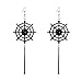 Halloween Dangle Earrings Set - Pack of 4 Pairs Halloween Costume Earring for Women Long Skull Cobweb Spider Pumpkin Bat Tassel Drop Earrings Jewelry Set, Hypoallergenic