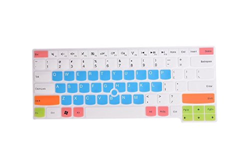 Leze - Ultra Thin Silicone Laptop Keyboard Cover Skin Protector for Thinkpad T460 T460p T460s T470 T470s E460 E645 E470 E475 L460, P40 Yoga, Thinkpad X1 Yoga, Thinkpad Yoga 460 Laptop - White Blue