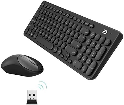 Wireless Keyboard and Mouse,MUEQU Quiet Full Size 2.4G Wireless Keyboard Mouse Combo,Portable Mobile Optical Mice with USB Receiver for PC Laptop Windows (Black)