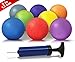 NDN LINE 5 Inch Playground Balls (Set of 8 deflated, for Schools and for Kids, Dodgeball, Kickball Pump Included)