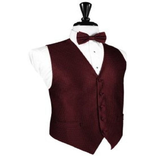 Silk Weave wine Tuxedo Vest and Bow Tie Size Xlarge