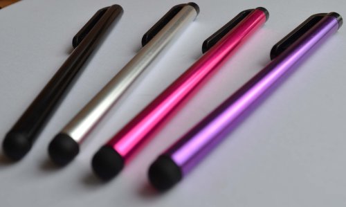 Bargains Depot CABLE TIE + (Black, Silver, Purple, Pink) ULTRA / SILM / ACCURATE / FINE POINT / THINNER BARREL (4 in 1 Bundle Combo Pack) Capacitive Stylus/styli Universal Touch Screen Pen for Sony E