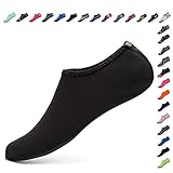 CIOR 3rd Upgraded Version Durable Sole Barefoot Water Skin Shoes Aqua Socks For Beach Pool Sand Swim Surf Yoga Water Aerobics,shs03,black,XL