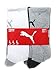Puma Men's 1/2 Terry Crew, White/Grey/Black, 10-13 (Pack of 6)