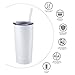 Masvis 20oz Tumbler Vacuum Insulated Stainless Steel Coffee Cup with Lid, Straws - Travel Mug Works Great for Ice Drink, Hot Beverage(White)