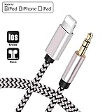 (Apple MFi Certified) Car Aux Cord for iPhone Xs Max/XR/XS/XS Max/8/7 6,Lighting to 3.5mm Stereo Audio Car Aux & Home Stereo Cable, 3.3ft / 1M Male 3.5mm Auxiliary Audio Stereo Cord Support iOS 12