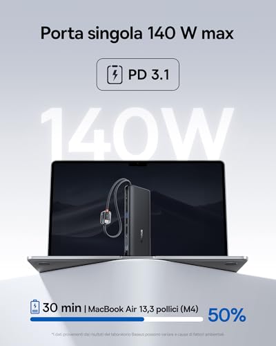 Baseus FC41 145W CCC Certified Laptop Powerbank PD3.1 Quick Charge, 25000mAh Power Bank with 2 Integrated USB-C Cables, External Battery for MacBook Pro, iPhone, iPad, Samsung, Black