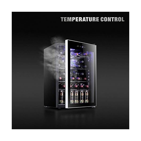 Antarctic-Star-36-Bottle-Wine-CoolerCabinet-BeverageRefrigerator-Small-Mini-Red-White-Wine-Cellar-Beer-Soda-Counter-Top-Bar-Fridge-Quiet-Operation-Compressor-Adjust-Temperature-Freestanding-Black