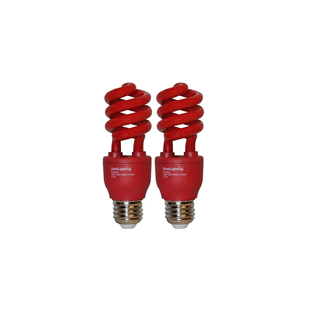 SleekLighting 13 Watt Red Bug Light Bulbs for Outdoor General Purpose