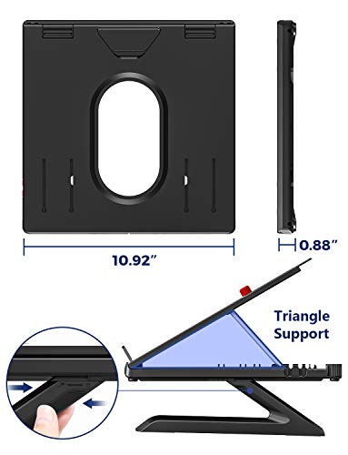 Laptop Stand, Adjustable Laptop Stand Riser, Foldable Desktop Notebook Holder Mount, Adjustable Eye-Level Ergonomic Design, Portable Laptop Riser for Computer PC Tablet Phone, Multi-Angle EURPMASK - Thumbnail 6