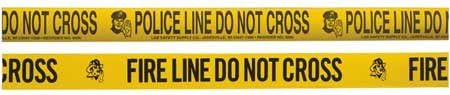 Barricade Tape w/Reel, Yellow/Blk, 1000 ft