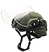 Airsoft MICH 2000 ACH Tactical Helmet with Clear Visor NVG Mount and Side Rail (OD Green)