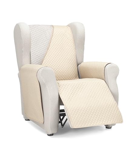 Martina Home Diamond Copridivano imbottito 1 Posto/Relax - Beige/Biancheria