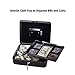 CK Wind Large Cash Box with Lock - Premium Steel Box with Money Tray and 2 Keys, Black