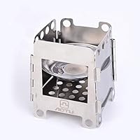 Outdoor & Sports,Dartphew 1Pcs Wood Burning Stove Camping Ultralight Folding Stainless Steel Stove,4 Firewood stove-Large Proportion of Circular Hole Design,for Long-Distance Cooking(Stainless Steel)