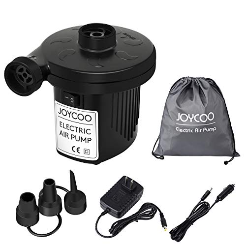 Joycoo Electric Air Pump Air Mattress Pump Airbed Pump Portable Inflate Pump Travel Inflator Deflator for,Pools, Boats,raft, Airbeds, Inflated Toy AC 110V DC 12V