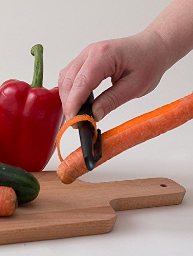 Best Vegetable Peeler: Ceramic Vegetable Peeler by Cestari Kitchen - Pro Peeler with Razor Sharp Ceramic Blade, Ergonomic Handle - Black