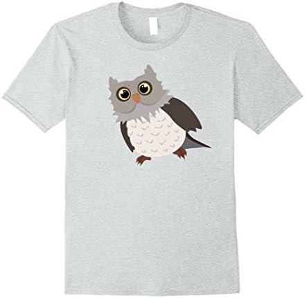 Mens Cute Owl Shirt: Funny Animal T-Shirt Small Heather Grey
