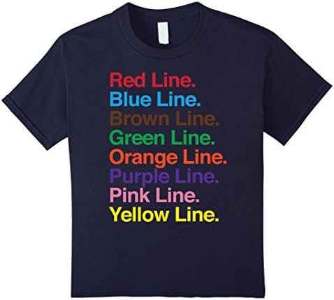 Kids Chicago L Train Lines Shirt Chicago Illinois Souvenir Shirt 4 Navy