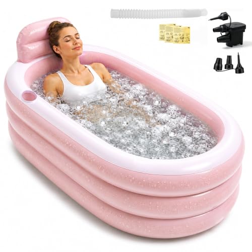 Inflatable Bathtub for Adults with Electric Air Pump, Portable Inflatable Tub for