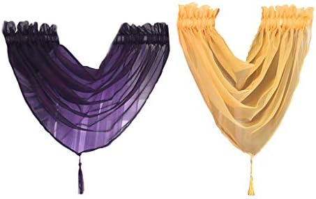 QBQCBB Voile Curtain Swags Pelmet Valance Net Curtains Voile Swag 45x46cm