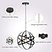 KingSo Industrial Metal Pendant Light, Spherical Ceiling Light Globe Hanging Light Fixture for Kitchen Island Dining Table Bedroom Hallway