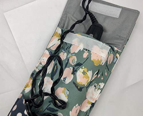 Curling Iron Holder Cover or Flat Iron Case - Everlasting Blooms Pink