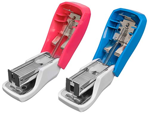 PraxxisPro, Mini Staplers, Built in Staple Remover, Staples 2 to 18 Sheets. (Blue, Pink) - Thumbnail 2