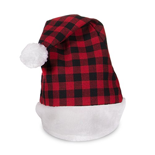 Windy City Novelties Holiday Christmas Plaid Santa Hat For Adults And Kids (Plaid Design Santa Hat)