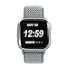 bayite Soft Nylon Bands Compatible with Fitbit Versa Women Men, Breathable Sport Loop Band Replacement Accessories Wristband, Gray