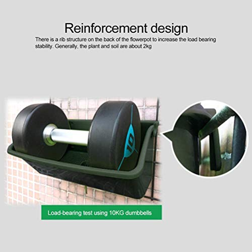 KSTORE Vertical Haken Balkonkasten mit Kräutern Gemüse Kunststoff-Fenster usw,Vert Clair,14 * 17 * 32.5cm – Bild 6