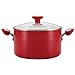SilverStone Ceramic Nonstick Cookware Pots and Pans Set, 12 Piece, Chili Red