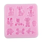 niceeshop(TM) Cut Animal Shape Party Silicone Cake Mold Fondant Baking Mold Pan,Random Color