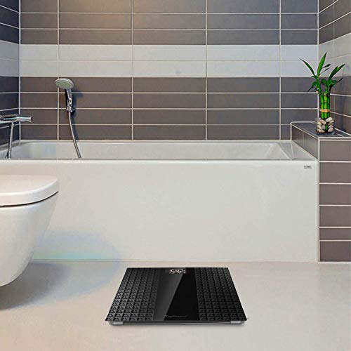 TopHomer Digital Body Weight Bathroom Scale with Step-On Technology, 400pounds, Large LCD Backlit Display and Low Battery Indication (black)-Durable Tempered Glass Weight Scale - Thumbnail 6