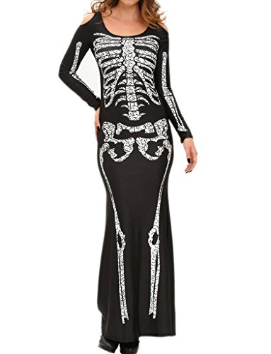 Shawhuwa Womens Adult Halloween Skeleton Skull Bone Costume