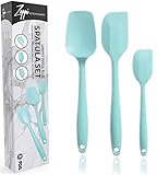 Zoppi Kitchenware - Premium Silicone Spatulas And Spoon With Steel Core - BPA Free And Antibacterial - Heat Resistant 650ºF (BLUE)