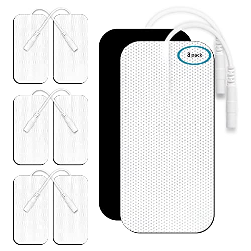 TENS Unit Replacement Pads Tens Unit Pads TENS Pads Replacement Pads Stim Pads Electrodes Pads 2''X4'' Oversized 8 Pcs Replacement Pads,Latex-Free,Reuse More Than 35-50 Time
