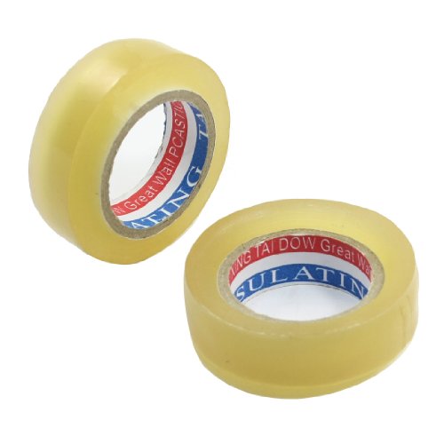 2pcs 17mm Electrical Wire Connecting Insulating Tape Roll Clear Amber