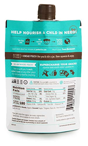Creamy Almond Butter by Yumbutter, Gluten Free, Vegan, Non GMO, 6.2oz Pouch