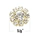Wholesale 24PCS 16MM Gold Plated Metal Clear Rhinestone Glass Buttons Supplies Bulk for Craft (Shank)