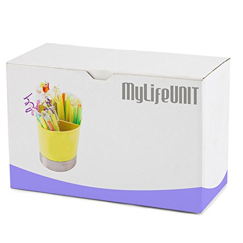image for MyLifeUNIT Straw Dispenser Holder, 3 Compartments Plastic Straw Dispen